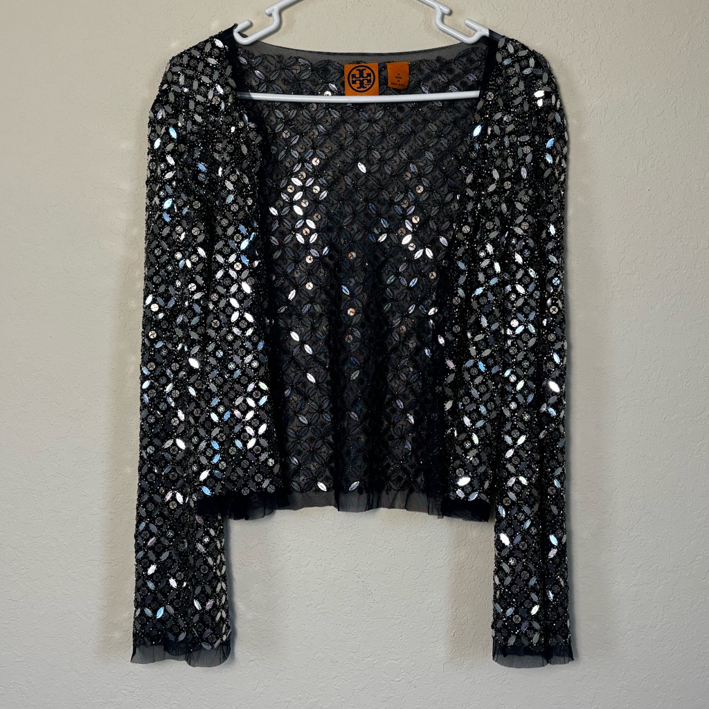 Tory Burch Cardigan Sweater With Sequin. Size M
